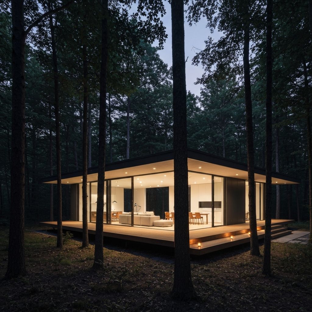 Modern home with deck